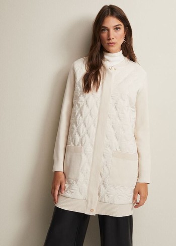 Phase Eight Zadie Quiltedigan Coats White Australia | JA7218965